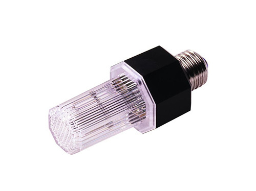 Photo d'une ampoule B22 flash avec culot noir.