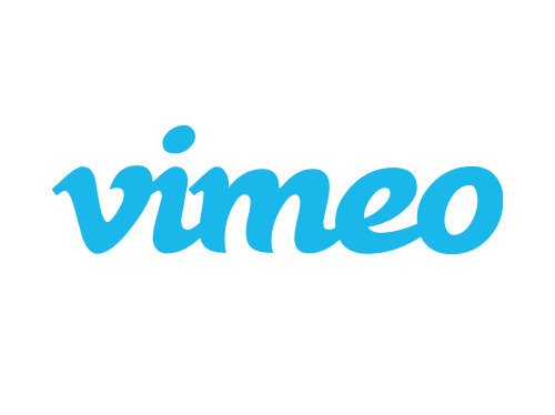 Image présentant le logo bleu sur fond blanc de Vimeo.