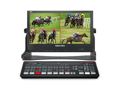 Image présentant une régie vidéo avec un écran Seetec et un mélangeur ATEM Mini Extreme