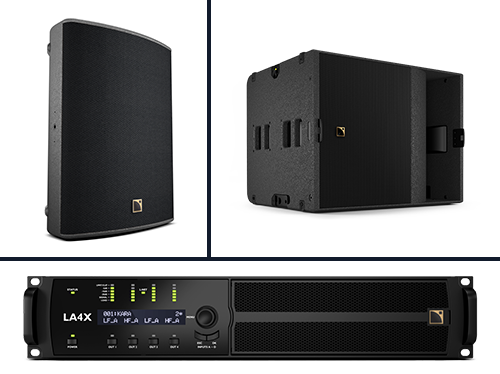 Photos produits de l'amplificateur LA4X, de l'enceinte X15HiQ et du caisson basse KS21 de la marque L-Acoustics